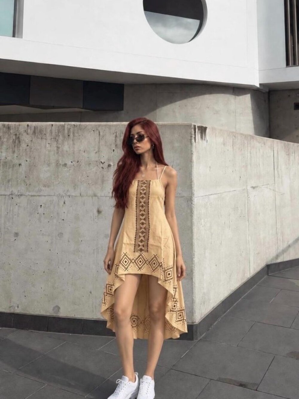 Thearah Cream Yellow Organic Cotton Open Side Mini Dress, Adjustable Straps